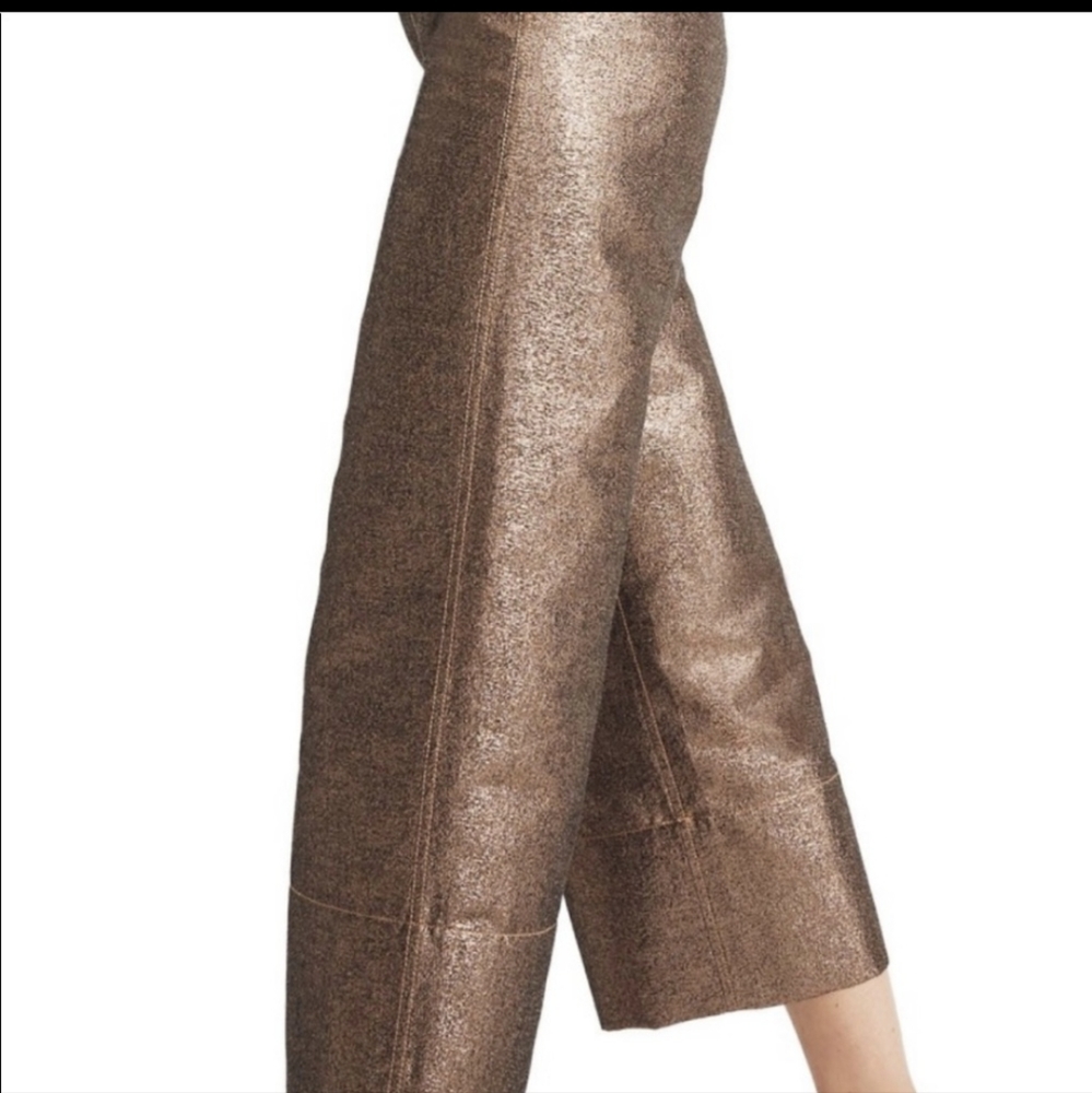 Madewell cropped wide leg metallic pants